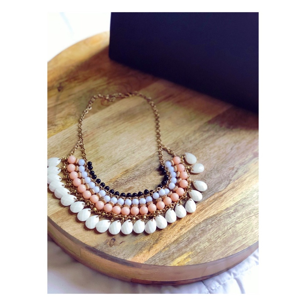 Beaded bib necklace